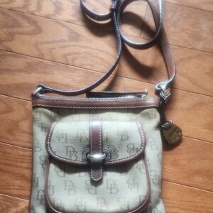 Dooney & Bourke Beige and Brown Crossbody Bag